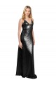 Online Full Length A-Line Sequin Prom Dress with Spaghetti Straps V-Neckline UK