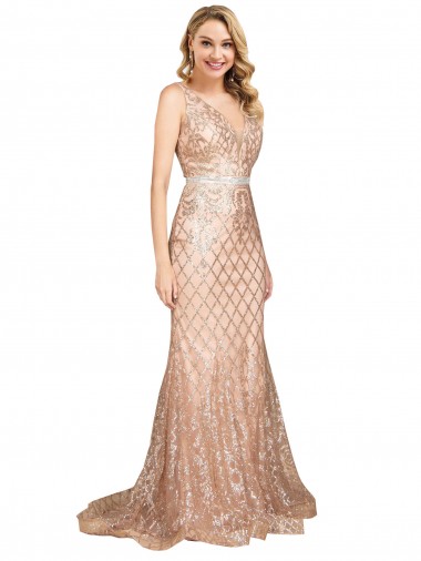 Online Sleek Long Mermaid Sparkling Sequin Prom Dress UK