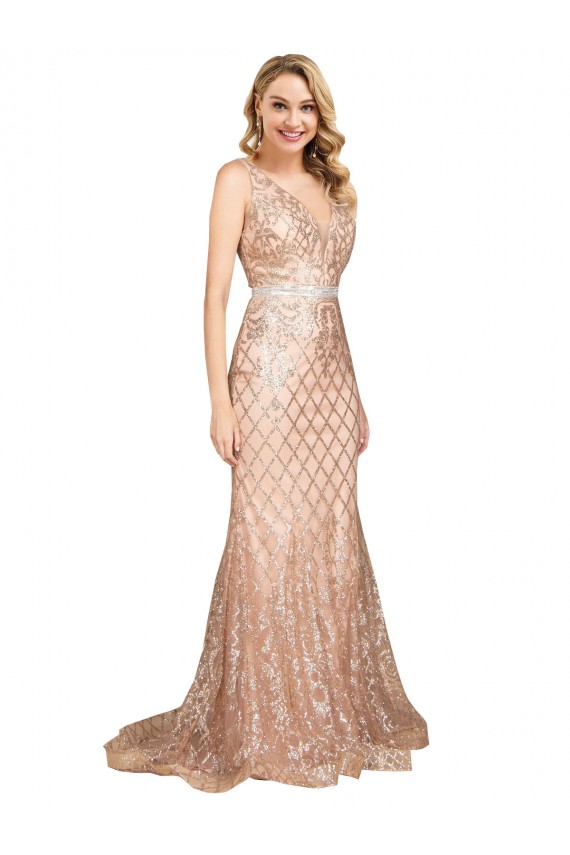 Online Sleek Long Mermaid Sparkling Sequin Prom Dress UK