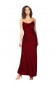 Online Cowl Neck Low Back Silky Satin Prom Dress with Thin Back Straps UK