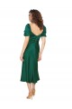 Online Ruched Sleeve Silky Satin Prom Dress UK