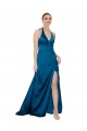 Online Halter Neck Silky Satin Prom Dress UK