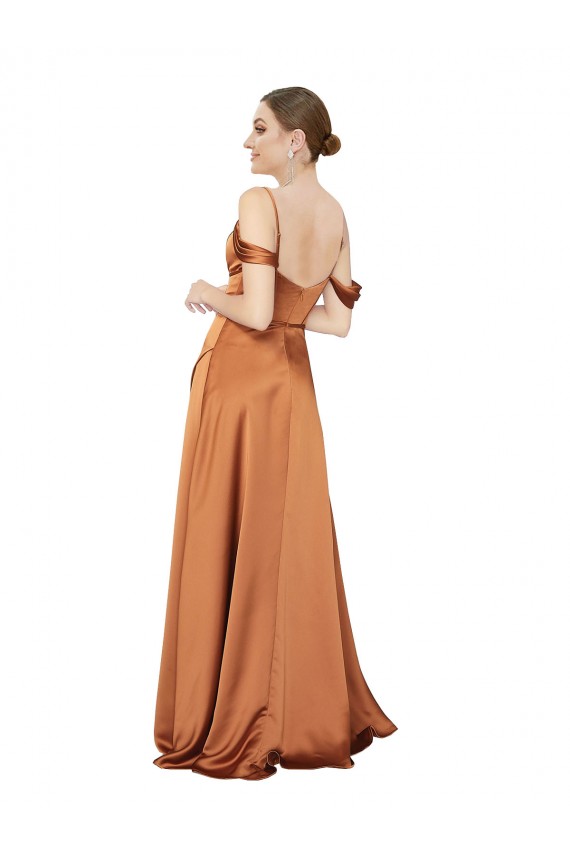 Online Silky Satin Prom Dress with Bustier Bodice UK