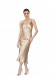 Online Empire Waist Silky Satin Midi Length Cocktail Dress / Prom Dress UK