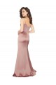 Online Floor Length Silky Satin Prom Dress with Front Skirt Slit UK