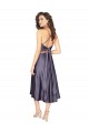 Online Midi Length Silky Satin Cocktail Prom Dress / Homecoming Dress with Open Tied Back UK