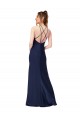Online High Neck Satin Prom Dress with Strappy Back UK