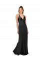 Online Cowl Back V-Neck Silky Satin Prom Dress UK