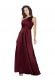 Online One Shoulder Silky Satin Prom Dress with Subtle Pleats UK