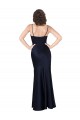 Online Draped Cowl Neck Silky Satin Prom Dress with Skirt Slit UK