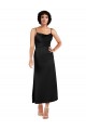 Online Cowl Neck Tea-Length Short Silky Satin Cocktail Prom Dress / Homecoming Dress with Skirt Slit UK