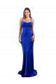 Online Open Back Cowl Neck Long Silky Satin Prom Dress UK