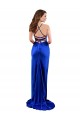 Online Open Back Cowl Neck Long Silky Satin Prom Dress UK