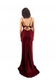 Online Cowl Neck Long Criss Cross Open Back Silky Satin Prom Dress UK