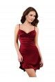 Online Midi Length Cowl Neck Silky Satin Short Cocktail Prom Dress / Homecoming Dress UK