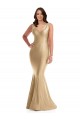 Online Shirred Shoulder Silky Satin Mermaid Prom Dress UK