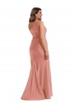 Online Cascade Ruffle One Shoulder Bustier Silky Satin Mermaid Prom Dress UK
