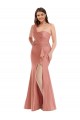 Online Cascade Ruffle One Shoulder Bustier Silky Satin Mermaid Prom Dress UK