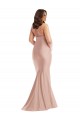 Online Criss Cross Halter Open Back Silky Satin Mermaid Prom Dress UK