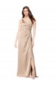 Online Silky Satin Prom Dress with Draped Surplice Bodice UK
