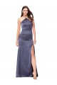 Online Fit and Flare Silky Satin Prom Dress UK