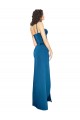 Online Full Length Bustier Style Long Silky Satin Prom Dress with Low Back UK