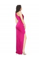 Online One Shoulder Long Full Length Silky Satin Prom Dress with Front Side Split UK