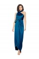 Online High Halter Neck Silky Satin Prom Dress with Sash Overlay and Side Split UK