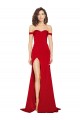 Online Off the Shoulder Sweetheart Bustier Style Silky Satin Prom Dress with Side Split UK