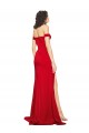 Online Off the Shoulder Sweetheart Bustier Style Silky Satin Prom Dress with Side Split UK