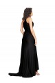 Online Floor Length One Shoulder Silky Satin Prom Dress with Side Slit UK