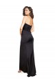 Online Full Length One Shoulder Ruffled Long Silky Satin Prom Dress with High Slit UK