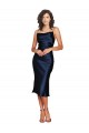 Online Short Sleeveless Spaghetti Straps Cowl Neckline Silky Satin Cocktail Prom Dress / Homecoming Dress UK
