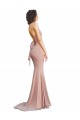 Online Deep V-Neck Mermaid Low Back Long Spandex Prom Dress UK