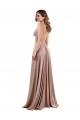Online Long A-Line Plunge V-Neckline Spandex Prom Dress with Slit UK