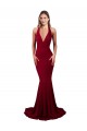 Online Halter Mermaid Plunge V-Neckline Open Back Bow Tie Spandex Prom Dress UK