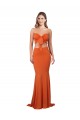 Online Strapless Bandeau Bodice Long Spandex Prom Dress UK