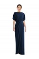 Online Open Back Short Sleeves Draped Tulip Skirt Maxi Spandex Prom Dress UK