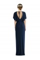 Online Open Back Short Sleeves Draped Tulip Skirt Maxi Spandex Prom Dress UK