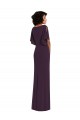 Online Faux Wrap Split Sleeves Maxi Spandex Prom Dress with Cascade Skirt UK