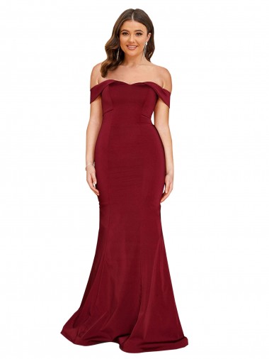 Online Off Shoulder Sleeves Sweetheart Neckline Long Spandex Prom Dress UK
