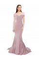 Online Off the Shoulder Mermaid Long Sweep Train Prom Dress UK