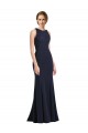 Online High Neck Sheath Long Crepe Prom Dress UK