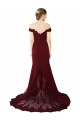 Online Full Length Off the Shoulder Formal Crepe Prom Dress with Lace On Bodice and Back UK