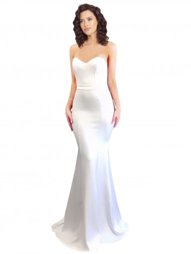 Online Sweetheart Strapless High Neck Long Crepe Prom Dress UK