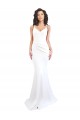 Online Fishtail Shape Spaghetti Straps Open Back Crepe Prom Dress with Ruffles UK