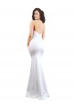 Online Fishtail Shape Spaghetti Straps Open Back Crepe Prom Dress with Ruffles UK