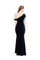 Online Draped Off the Shoulder Fitted Crepe Prom Dress UK