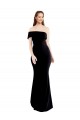 Online Asymmetrical Draped Off the Shoulder Banded Crepe Prom Dress UK