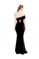 Online Asymmetrical Draped Off the Shoulder Banded Crepe Prom Dress UK